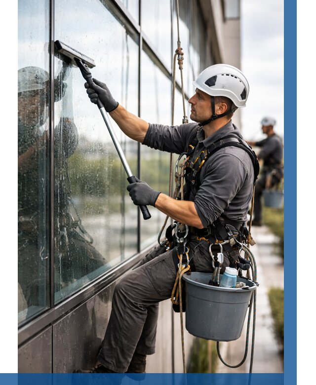 Мойка стеклянных фасадов в Ачинске от 203 р. | ВЫСОТНИК-Чнс