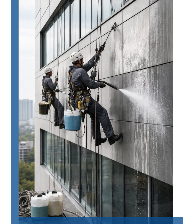 Профессиональная мойка вентилируемых фасадов в Ачинске