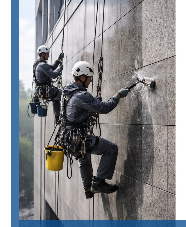 Профессиональная мойка фасада из керамогранита в Ачинске