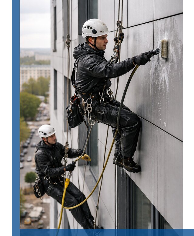 Профессиональная мойка фасада из композита в Ачинске