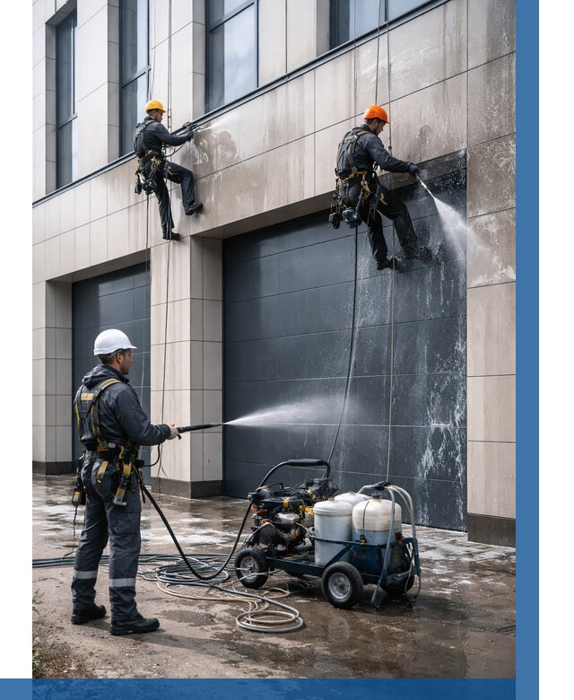 Послестроительная мойка фасада в Ачинске от 304 р. | ВЫСОТНИК-Чнс