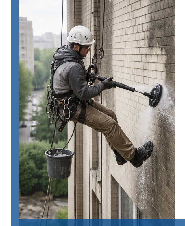 Очистка фасада от копоти в Ачинске профессионально и безопасно