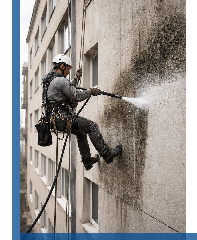 Профессиональная очистка фасадов от плесени в Ачинске