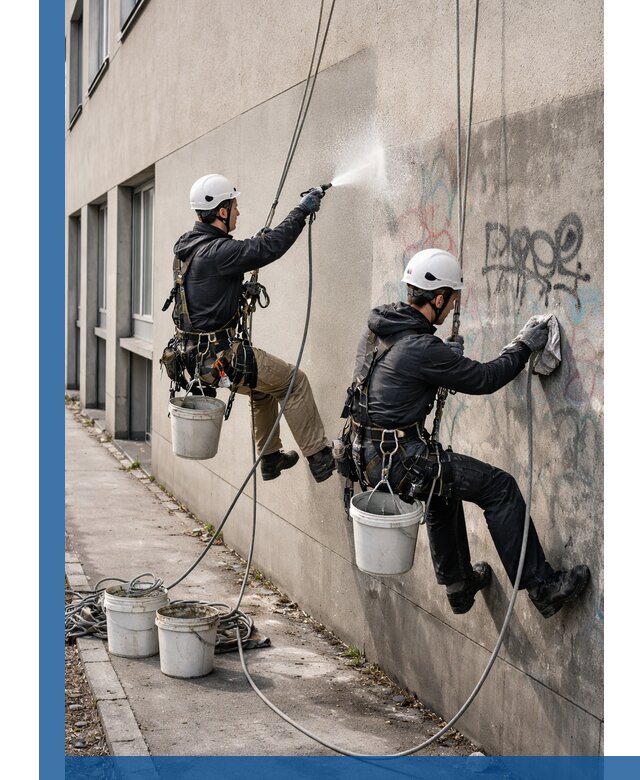 Антиграффити покрытие фасада с защитой от надписей в Ачинске