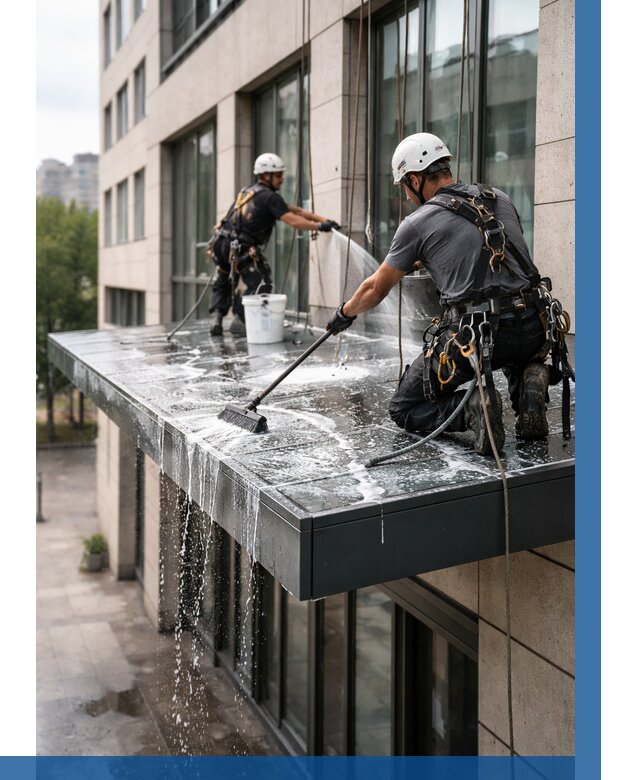 Мойка козырьков и навесов в Ачинске от 3546 р. | ВЫСОТНИК-Чнс