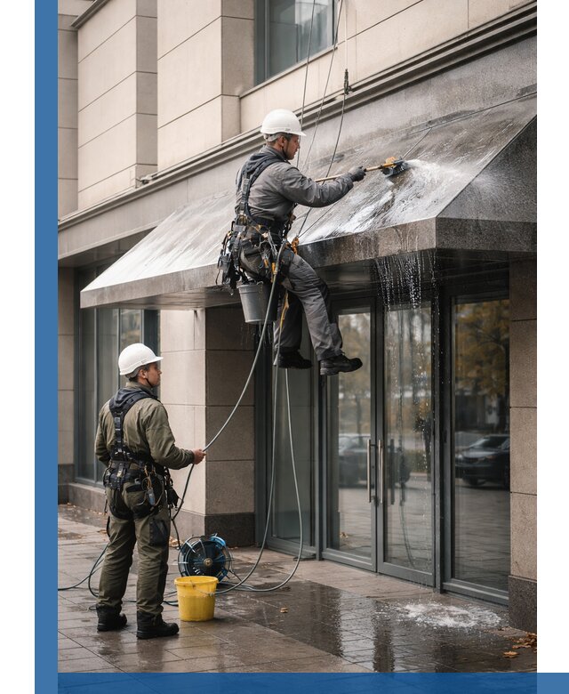 Профессиональная мойка козырьков и навесов в Ачинске