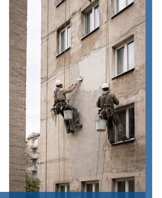 Косметический ремонт фасада в Ачинске от 1114 р. | ВЫСОТНИК-Чнс