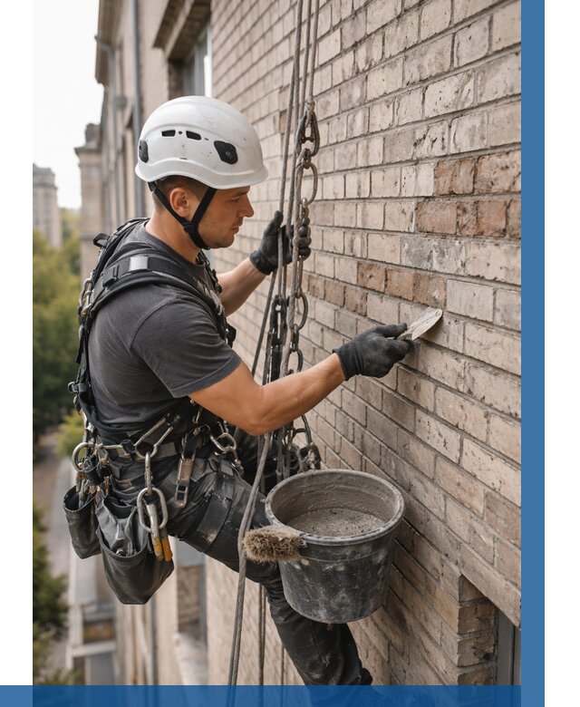 Ремонт кирпичной кладки фасада в Ачинске от 1823 р. | ВЫСОТНИК-Чнс