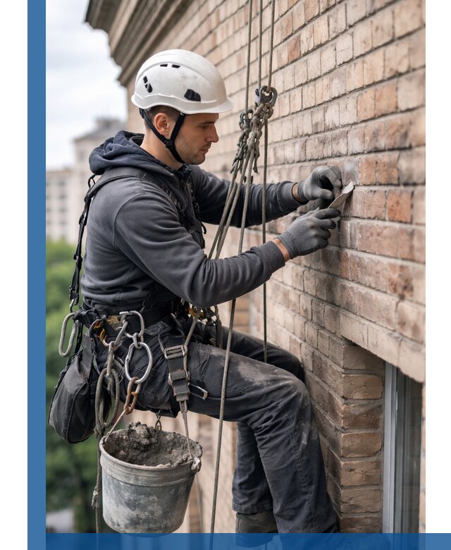 Качественный ремонт кирпичной кладки фасада в Ачинске с гарантией