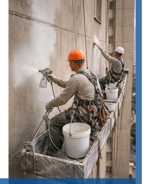 Грунтовка фасада на высоте в Ачинске от 122 р. | ВЫСОТНИК-Чнс