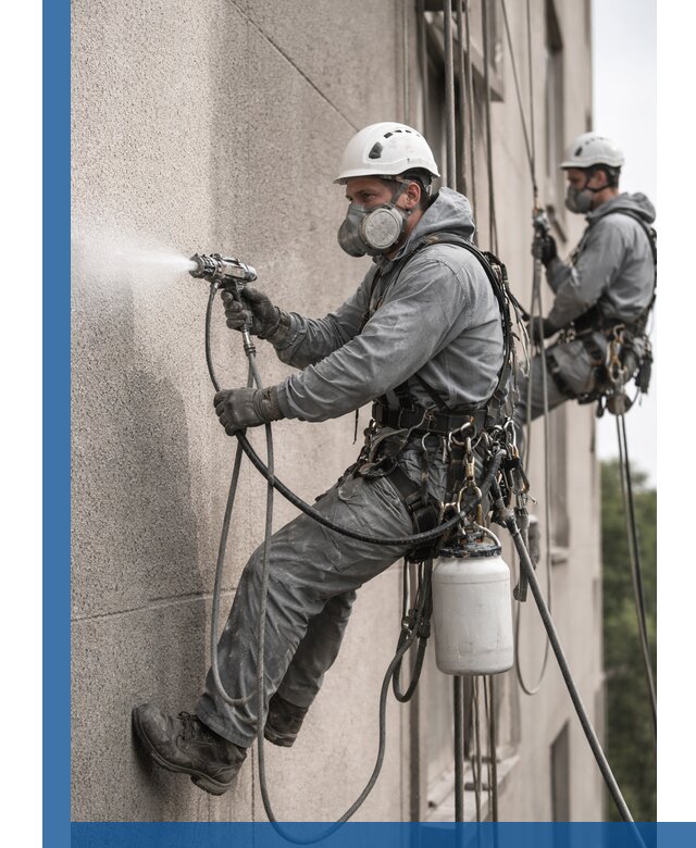 Безвоздушная покраска фасадов зданий в Ачинске профессионально