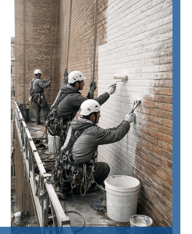 Покраска кирпичного фасада в Ачинске от 355 р. | ВЫСОТНИК-Чнс