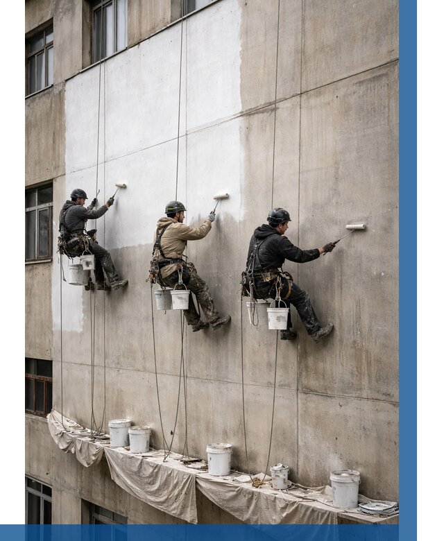 Покраска бетонного фасада в Ачинске от 355 р за м2 | ВЫСОТНИК-Чнс