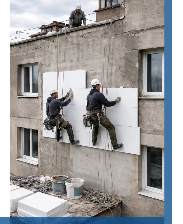 Утепление фасада пенополистиролом в Ачинске от 1823 р. | ВЫСОТНИК-Чнс