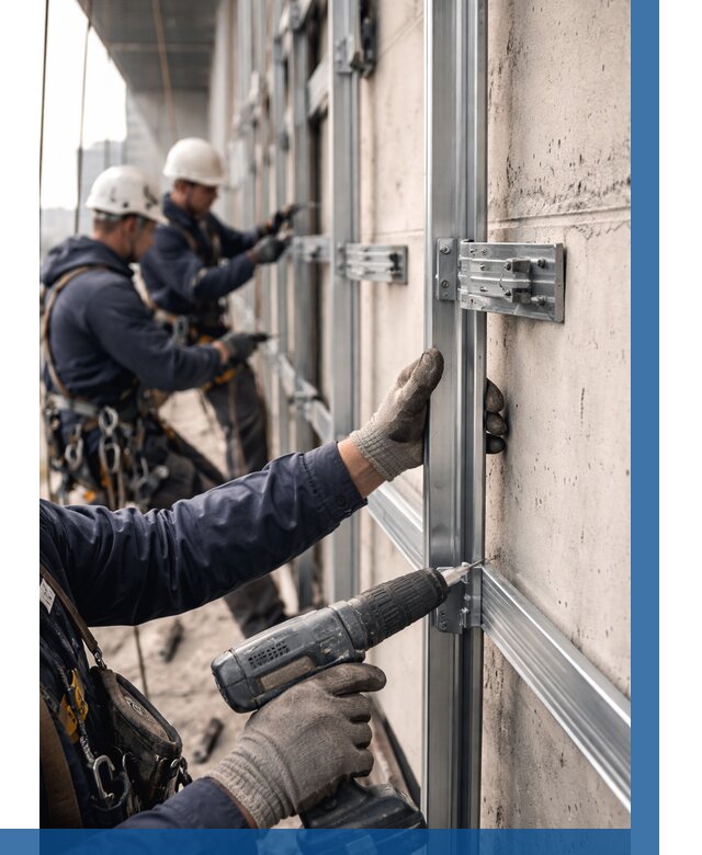 Монтаж подсистемы вентфасада в Ачинске от 861 р. | ВЫСОТНИК-Чнс