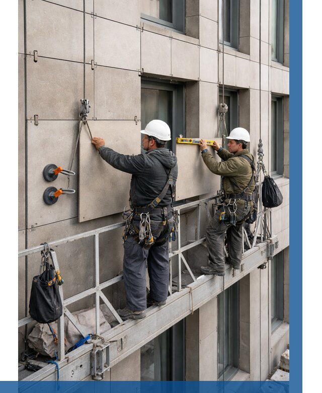 Монтаж керамогранита на фасад в Ачинске от 2533 р. | ВЫСОТНИК-Чнс