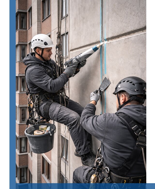 Вторичная герметизация швов фасада и кровли в Ачинске
