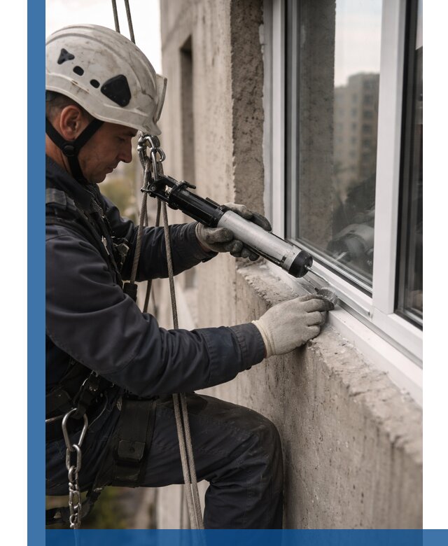 Герметизация оконных швов снаружи в Ачинске профессионально