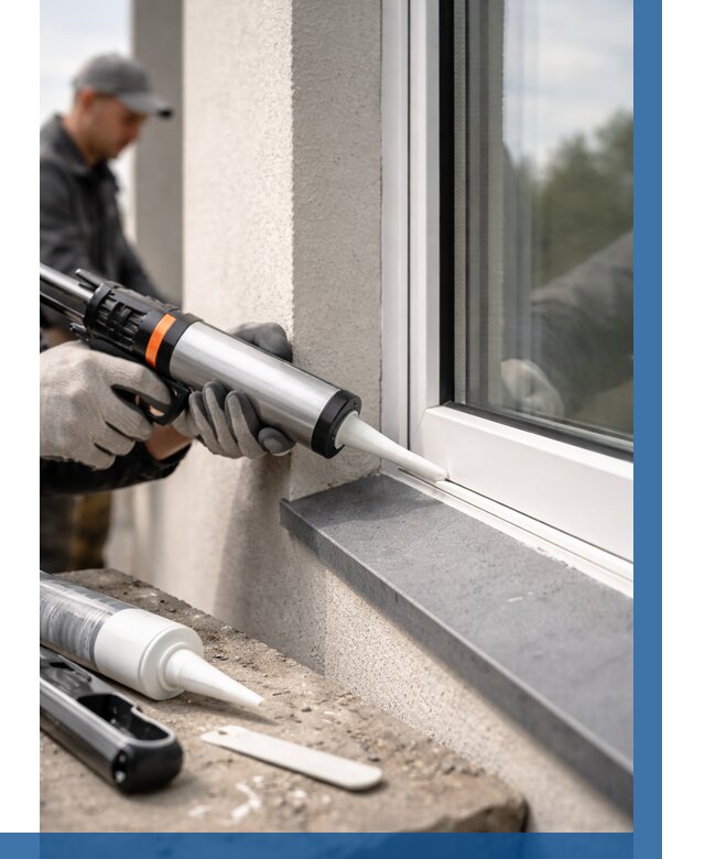 Герметизация монтажных швов окон в Ачинске от 658 р. | ВЫСОТНИК-Чнс