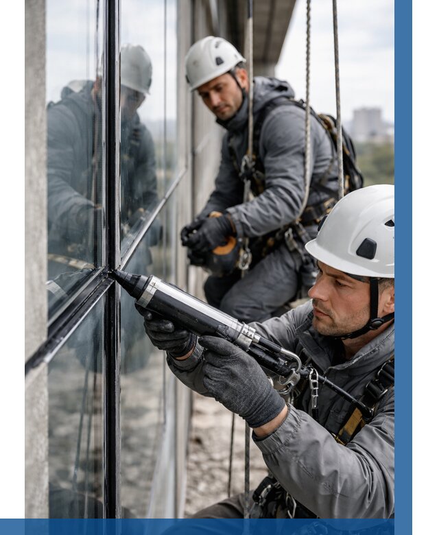 Герметизация витражных швов в Ачинске от 658 р. | ВЫСОТНИК-Чнс