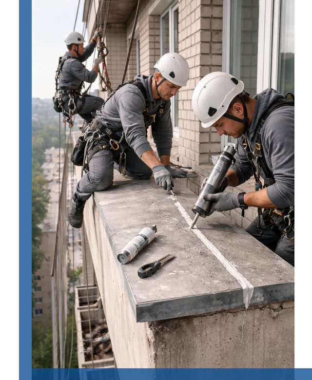 Герметизация балконного козырька в Ачинске профессионально