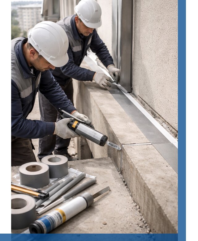 Герметизация примыкания балкона в Ачинске от 4559 р. | ВЫСОТНИК-Чнс