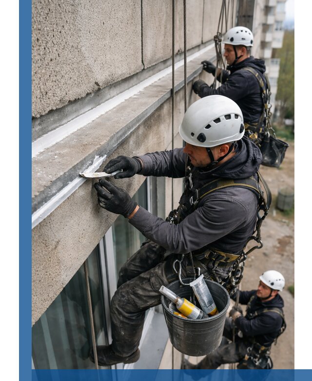 Герметизация примыкания балкона в Ачинске под ключ с гарантией