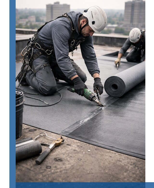 Ремонт мягкой кровли в Ачинске с выездом промальпинистов