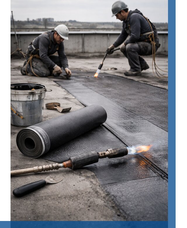 Ремонт рулонной кровли в Ачинске от 658 р. | ВЫСОТНИК-Чнс