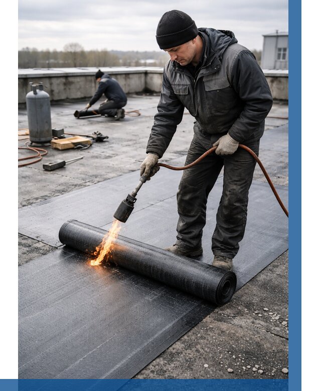 Ремонт наплавляемой кровли в Ачинске от 709 р. | ВЫСОТНИК-Чнс