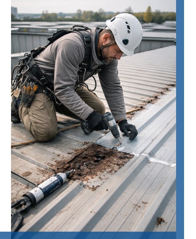 Ремонт профнастила на кровле в Ачинске от 709 р. | ВЫСОТНИК-Чнс