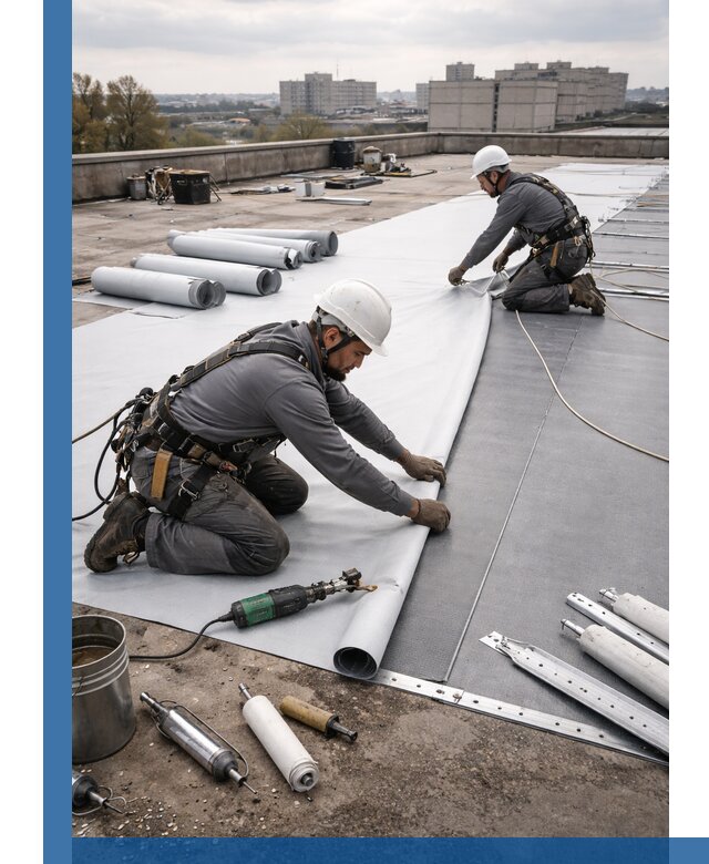 Монтаж мембранной кровли в Ачинске для промышленных зданий