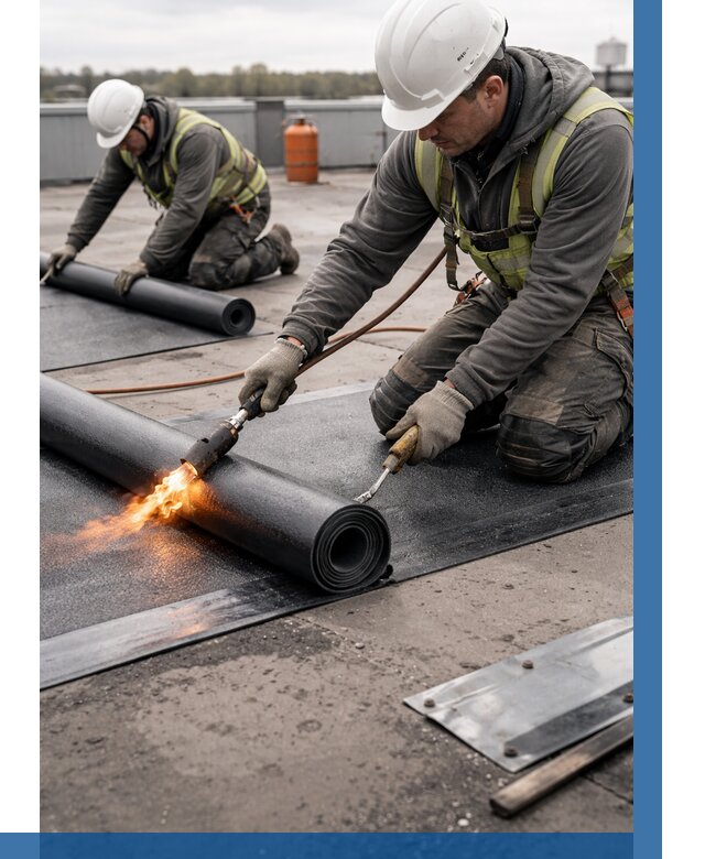 Монтаж наплавляемой кровли в Ачинске от 861 р. — ВЫСОТНИК-Чнс