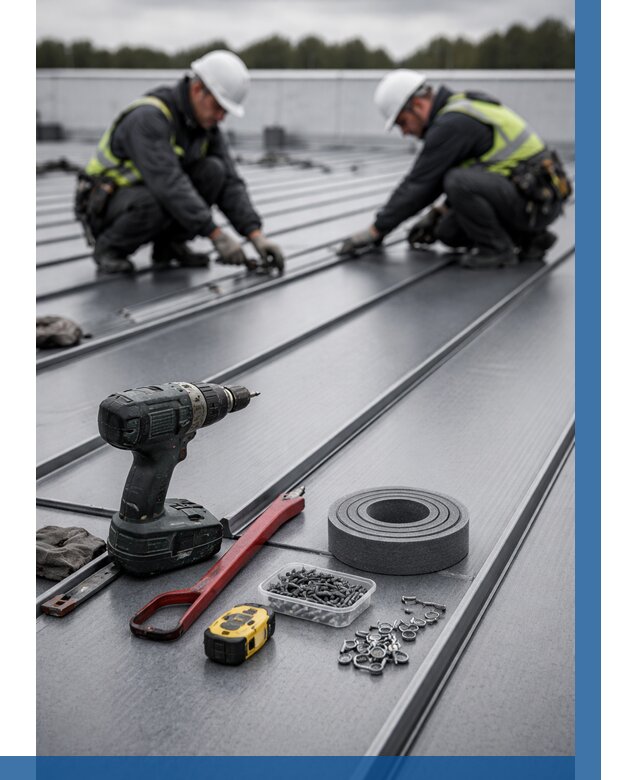 Монтаж фальцевой кровли в Ачинске от 1823 р. | ВЫСОТНИК-Чнс