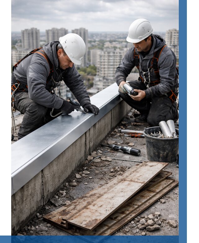 Замена парапетных крышек под ключ в Ачинске от 1216 р. | ВЫСОТНИК-Чнс