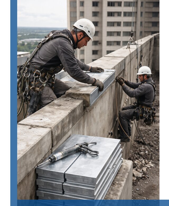Замена парапетных крышек и установка новых в Ачинске