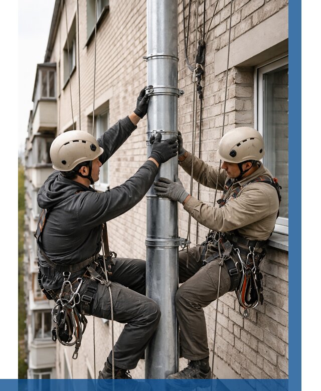 Замена водосточных труб в Ачинске от 6585 р. | ВЫСОТНИК-Чнс