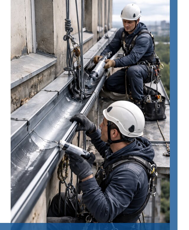 Ремонт водосточных желобов в Ачинске от 6585 р. | ВЫСОТНИК-Чнс