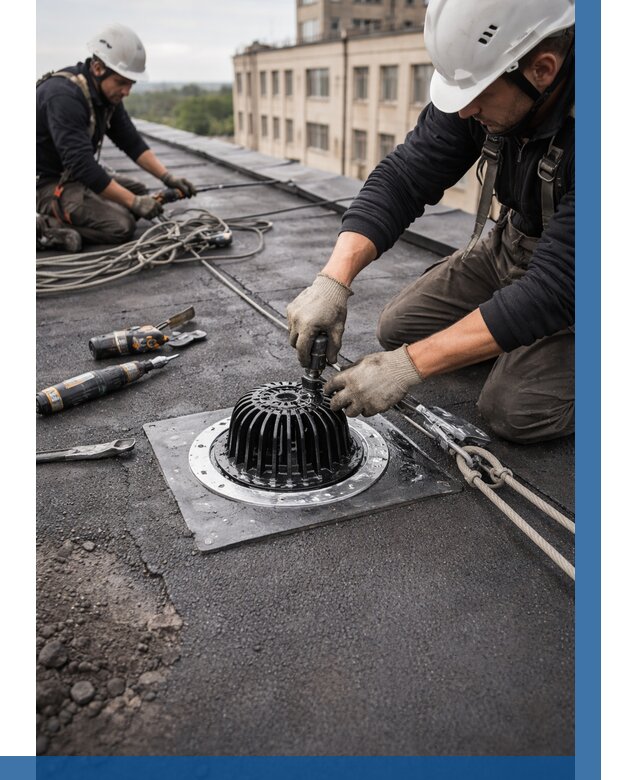 Установка водосточных воронок в Ачинске цена от 3546 р. | ВЫСОТНИК-Чнс