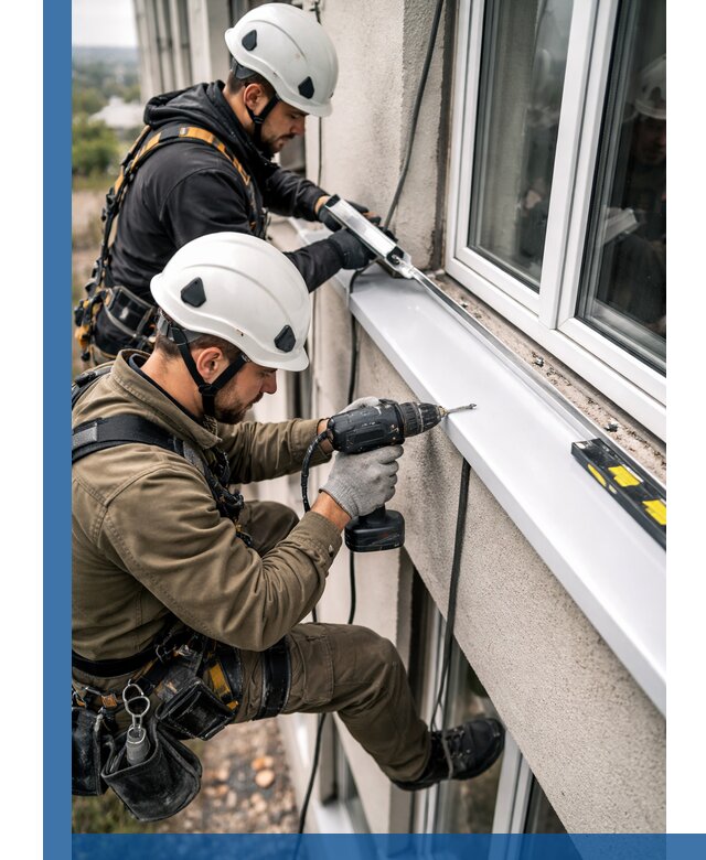 Профессиональный монтаж оконных отливов и отведения воды в Ачинске
