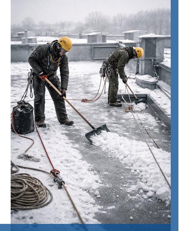 Очистка крыши от снега в Ачинске от 7598 р. | ВЫСОТНИК-Чнс