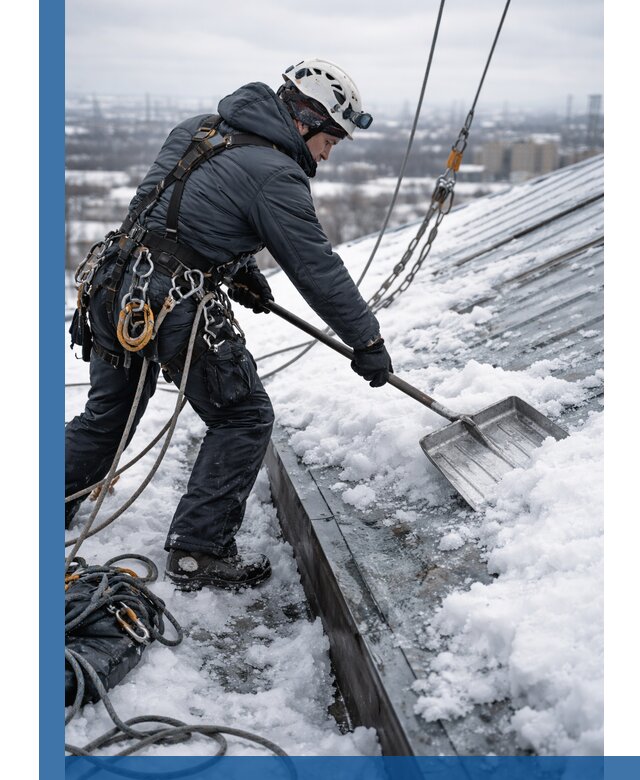 Профессиональная очистка кровли от снега и наледи в Ачинске