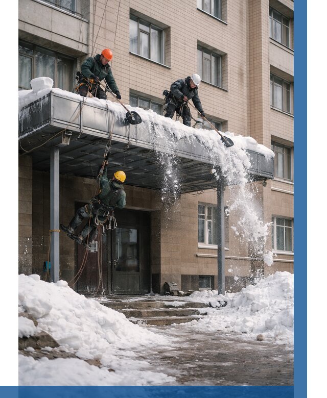 Очистка козырьков от снега в Ачинске от 3546 р. | ВЫСОТНИК-Чнс