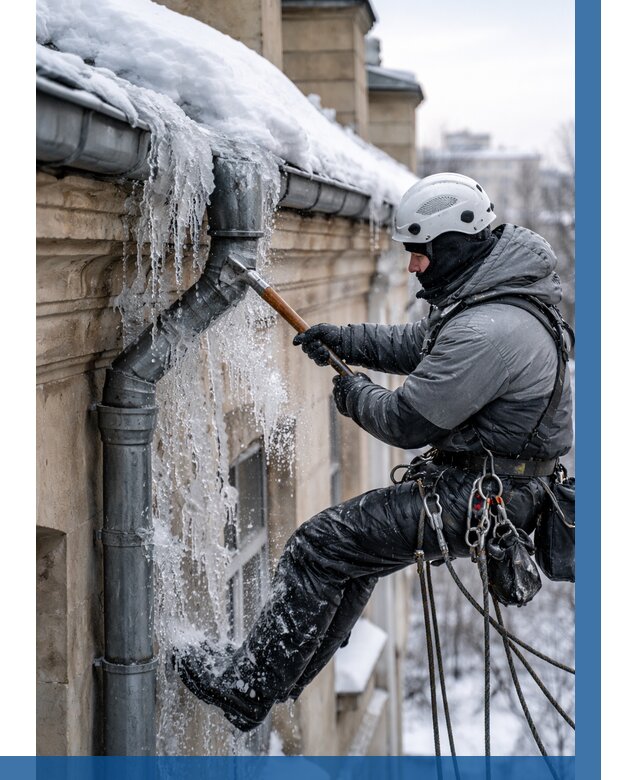 Очистка водостоков от льда в Ачинске от 3546 р. | ВЫСОТНИК-Чнс