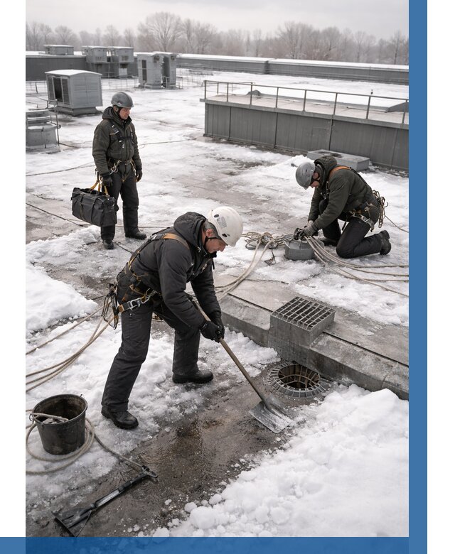 Абонентское обслуживание кровли зимой в Ачинске от 8104 р. | ВЫСОТНИК-Чнс