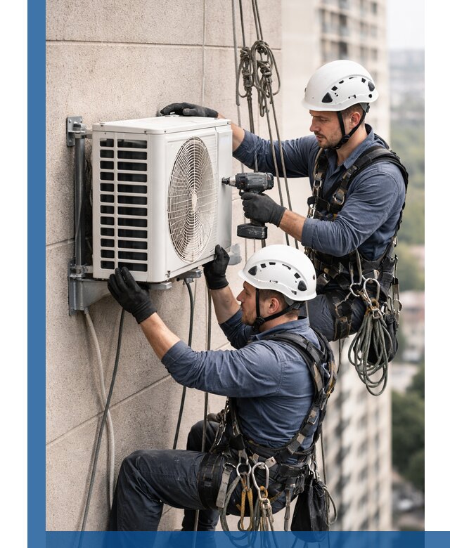 Монтаж внешнего блока кондиционера в Ачинске установка и крепление