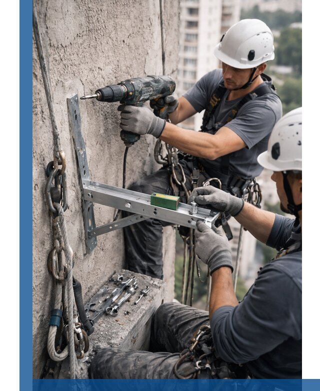 Установка кронштейнов кондиционера и крепежа в Ачинске