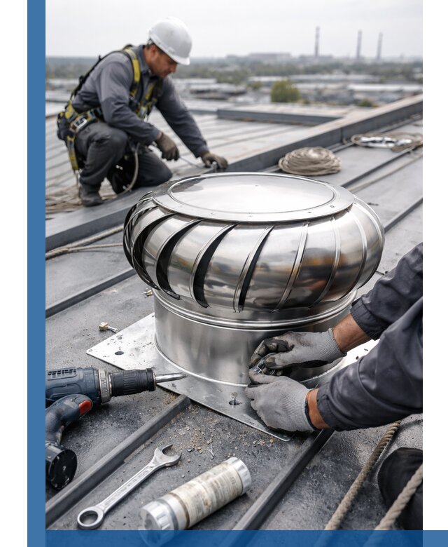 Установка дефлекторов на кровле в Ачинске профессионально