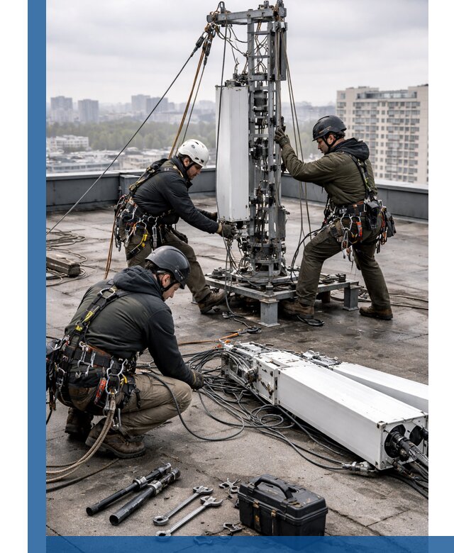 Демонтаж антенн на крыше зданий в Ачинске с гарантией