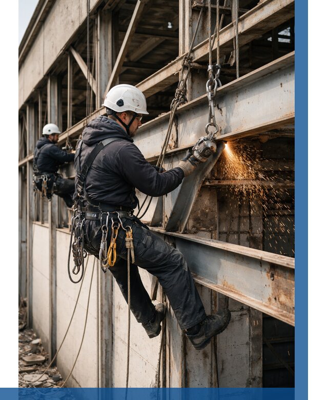 Демонтаж металлоконструкций на высоте в Ачинске от 6585р. |ВЫСОТНИК-Чнс